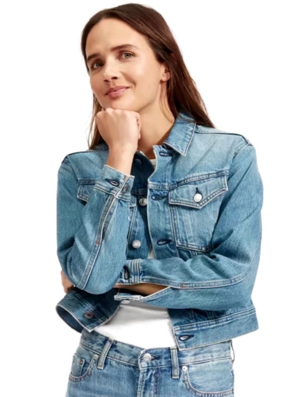 NWT🔖Everlane The Shrunken Denim Jacket size XXS